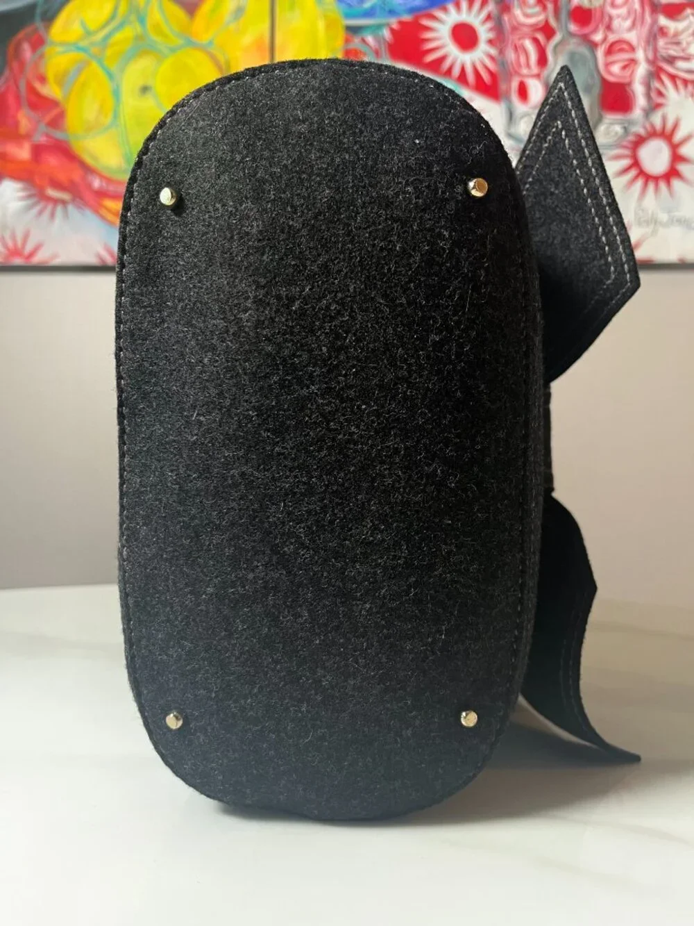 Kate Spade New York RARE Black Felt Bow Satchel Top Handle Dust Bag + COA - Picture 6 of 13